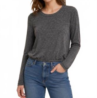 Michael Stars Yuri Long Sleeve Daily Tee In Charcoal