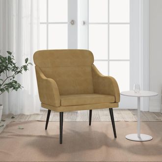 vidaXL Sill&oacute;n De Terciopelo Marr&oacute;n 63x76x80 Cm Vidaxl
