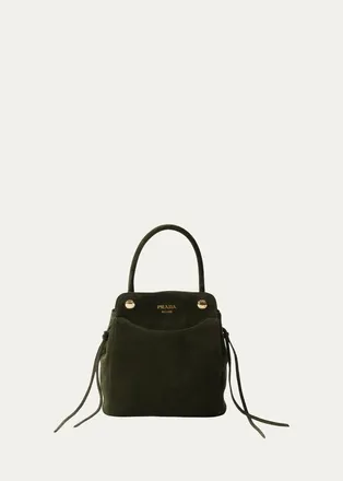 Prada Carry Mini Suede Top-Handle Bag