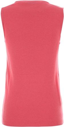 Miu Miu Womens Cashmere Blend Logo Tank Top Pink Sweater