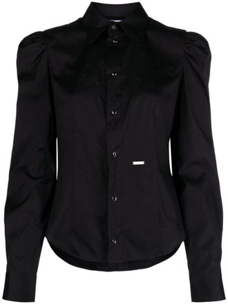 Dsquared2 Camicia Western con applicazione - Nero