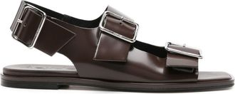 Aeyde buckle-straps leather sandals - women - Calf Leather/Calf Leather/Calf Leather - 37.5 - Brown