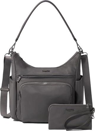 Baggallini Nolita Convertible Hobo Cross Body Womens Handbags Smoke Twill, Nylon