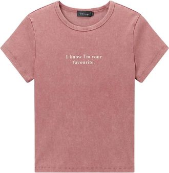 Tout à Coup slogan print T-shirt - women - Polyester/Cotton - S - Pink