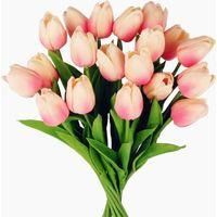 OEM 24 Tulipanes De L&aacute;tex, Ramos Artificiales De Tulipanes Tige Simples Reales De Fleurs De Mari&eacute;e Pour La Maison, Mariage, F&ecirc;te, Decoraci&oacute;n De Oficina, A