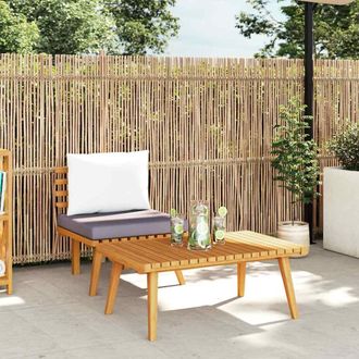 vidaXL Set Muebles De Jard&iacute;n 2 Pzas Con Cojines Madera Maciza Acacia Vidaxl
