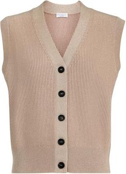 Brunello Cucinelli Cashmere knit vest in Light Brown at Nordstrom, Size Xx-Small Eu