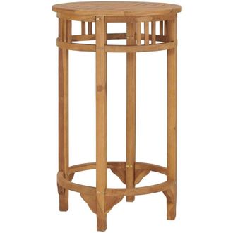 vidaXL Mesa Alta De Bar De Madera Maciza De Teca &Oslash; 60 Cm Vidaxl
