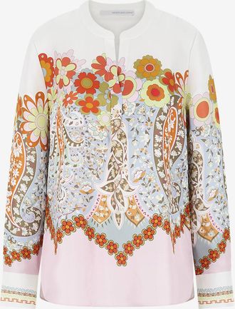 Herzen&rsquo;s Angelegenheit Seiden-Bluse mit V-Ausschnitt Paisley