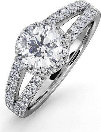 The Diamond Store Carly GIA Diamond Engagement Side Stone Ring Platinum 1.58CT G/VS1