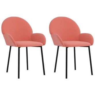 Nova Sillas De Comedor 2 Unidades Terciopelo Rosa Vidaxl