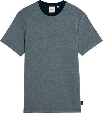 Lyle & Scott Tops, Heren, Blauw, XL, SS T-shirts Two Tone T-shirt