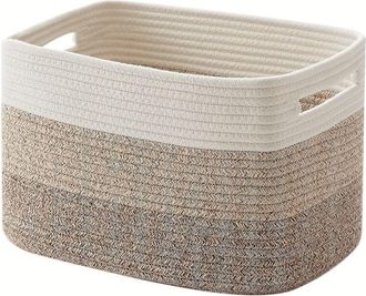 OEM Panier Rangement - 38 X 25 X 23 Cm - En Corde De Coton Tress&eacute; - Pour Couvertures Oreillers Jouets - 1 Pi&egrave;ce