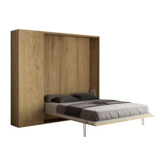 Itamoby Cama doble kentaro oak nature con columna izquierda-derecha
