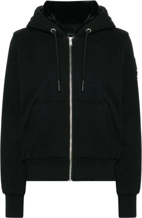 Moose Knuckles Zwarte Katoenen Jas met Nepbont - Dames - Vesten met rits - Zwart - M - Katoen - Hoodies & sweatvesten