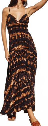 Dress Forum Tie Dye Maxi Dress In Black And Brown