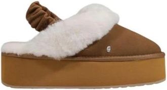 Emu Platte su&egrave;de leren damesschoen - Dames - Klompen - Beige - 38 EU - Su&egrave;de - Schoenen