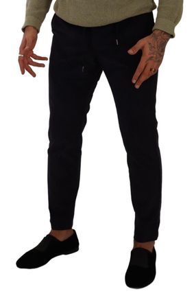 Dolce & Gabbana Mens Corduroy Skinny Trousers Navy Cotton Polyester