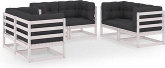 vidaXL Juego De Muebles De Jard&iacute;n 6 Pzas Y Cojines Madera Pino Maciza Vidaxl