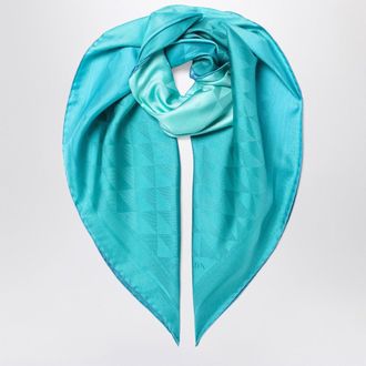 Prada Turquoise printed foulard in twill
