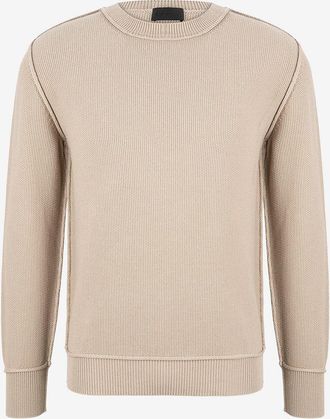 Moncler Reisstrick-Pullover aus Baumwolle Matt Black