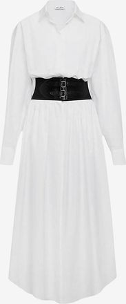 Alaia Midilanges Popeline-Hemdkleid mit G&uuml;rtel
