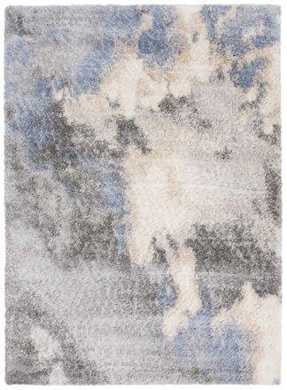 Tapiso Alfombra de sal&oacute;n gris azul shaggy 80 x 150 cm