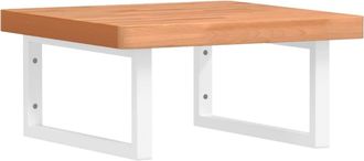 vidaXL Estante De Lavabo De Pared De Acero Y Madera Maciza De Haya Vidaxl