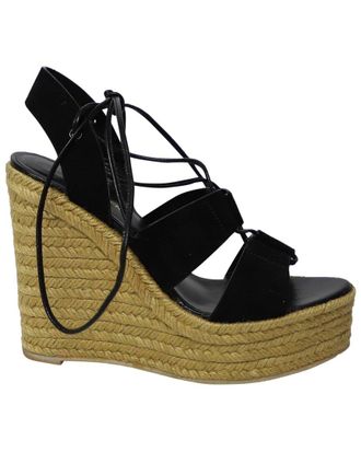 Saint Laurent Womens Suede Espadrille Platform Wedges (Authentic Pre-Loved)