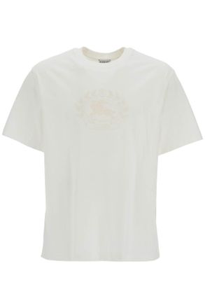 Burberry Mens White Cotton T-shirt - Ivory - Size Medium