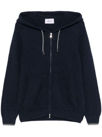 D4.0 hooded cardigan - men - Cashmere/Viscose/Virgin Wool - 56 - Blue