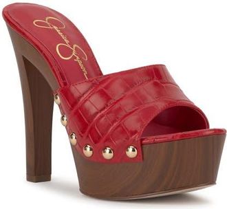 Jessica Simpson Cynlia Platform Slide Sandal in Red Muse at Nordstrom, Size 6