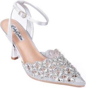 Lady Couture Sabrina Pointed Toe Ankle Strap Pump in Silver at Nordstrom Rack, Size 11