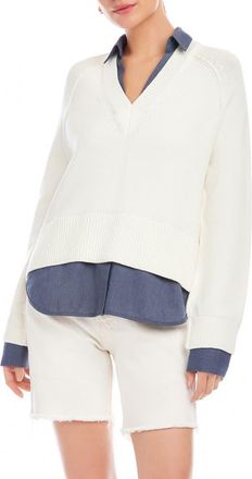 Fifteen Twenty Carrie Mixed Media Sweater in Off White at Nordstrom, Size Medium