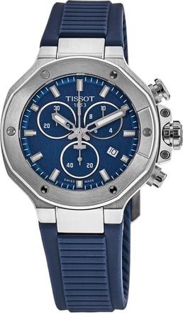 Tissot T-Race Chronograph Blue Dial Rubber Strap Womens Watch T141.817.17.041.00