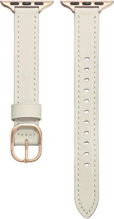 Posh Tech Carmen Skinny Leather Apple Watch Watchband in White at Nordstrom