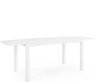 BIZZOTTO Hochwertiger, ausziehbarer Gartentisch Hilde 140-210 x 77 cm - Weiss