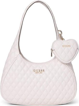 Guess Atabey Hobo Shoulder Womens Handbags White, Polyurethane