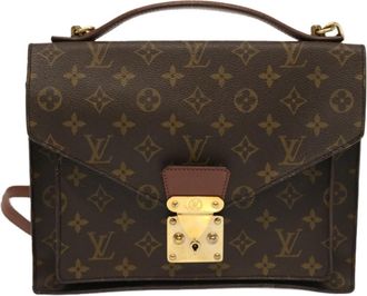 Louis Vuitton Monceau Handbag Monogram Canvas Brown Canvas Handbag (Pre-Owned)