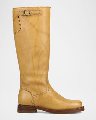Frye Campus Oiled Leather Low Heel Tall Riding Boots