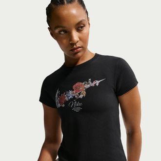 Nike Womens Nike Sportswear Chill Knit Slim Cropped T-Shirt in Black | IR4711-010