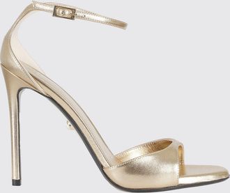 Alev&igrave; Sandali in pelle laminata con tacco alto a stiletto e cinturino alla caviglia
