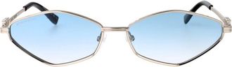 Dsquared2 Ovale Zonnebril van Metaal - Dames - Zonnebrillen - Grijs - 59 MM - Accessoires