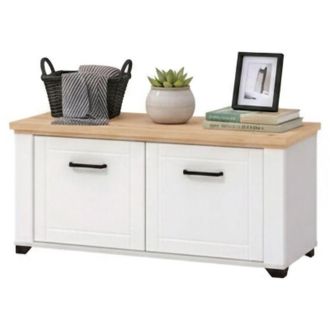 Dmora Mobile da Ingresso Menfi, un Ripiano, 2 Ante, 2 Vani, 103.5x41x47.5h cm Bianco Opaco