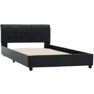 vidaXL Estructura De Cama De Cuero Sint&eacute;tico Negro 100x200 Cm Vidaxl