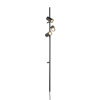 QAZQA Moderno Aplique Negro Con Interruptor De Pie 3-luces - Jeana Luxe Acero Alargada Adecuado Para Led Max. 3 X 50 Watt - Qazqa