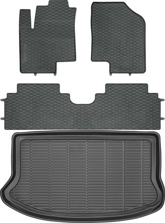 OEM Juego De Alfombrillas De Goma Para Coche Y Alfombrilla Para Maletero Para Hyundai Ix20 Minivan (2010-2018)