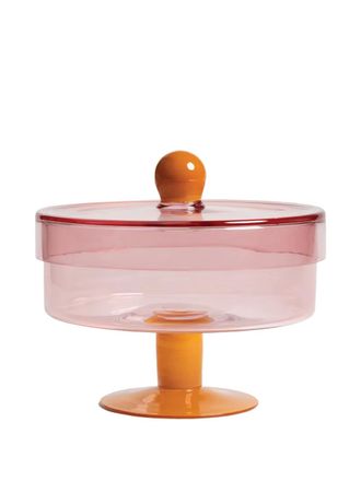 &k Amsterdam Duo pedestal jar (22cm) - unisex - glass - OS - Orange