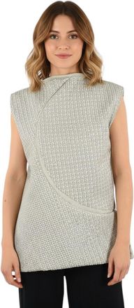 Rick Owens Grey Textured Crew Neck Top