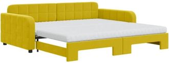 vidaXL Vidaxl - Sof&aacute; Cama Nido Con Colch&oacute;n Terciopelo Amarillo 100x200 Cm